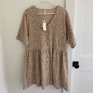 Rylee + Cru Mini Dress in Blush Floral